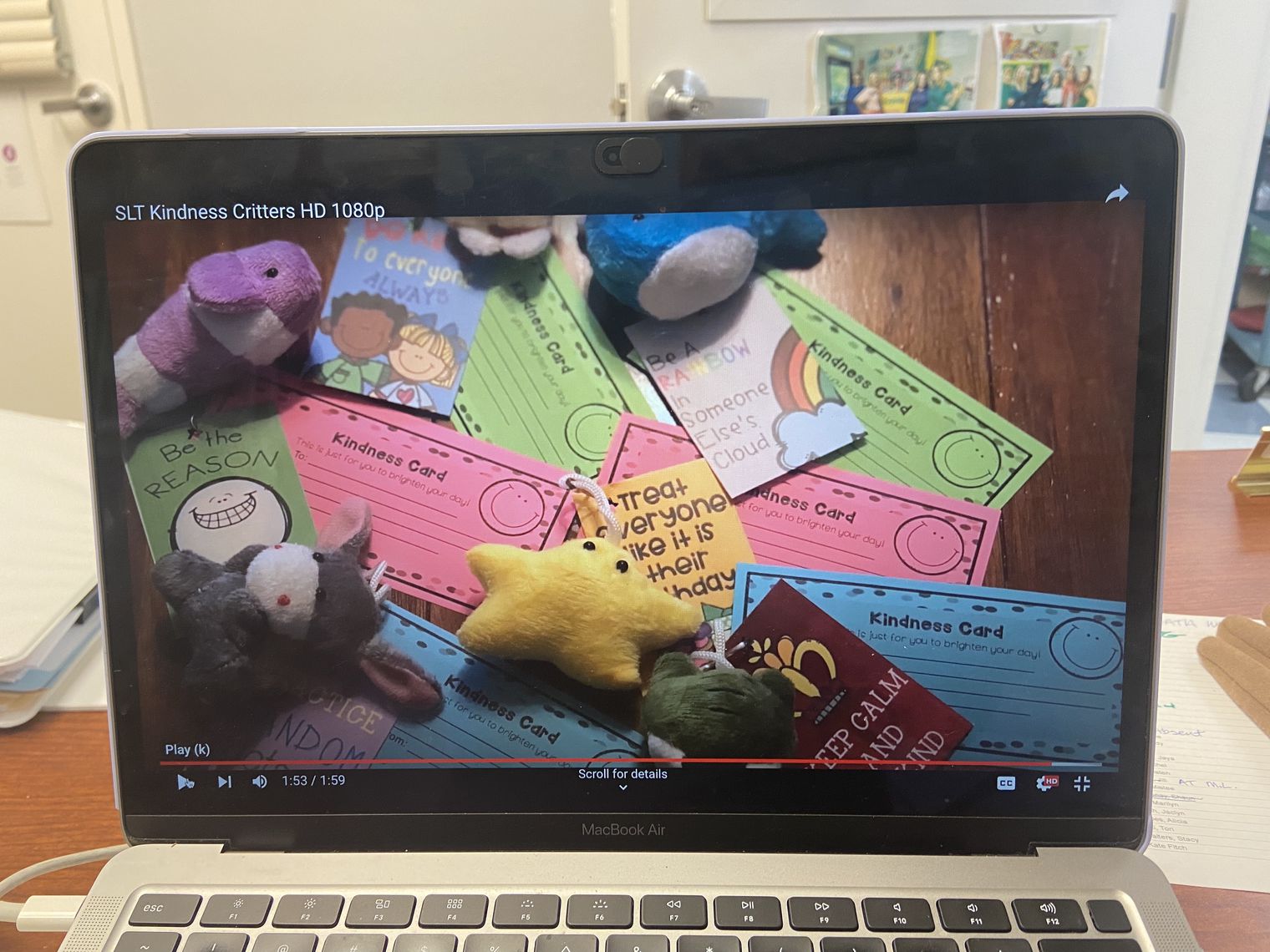 Kindness cards and small stuffed toys