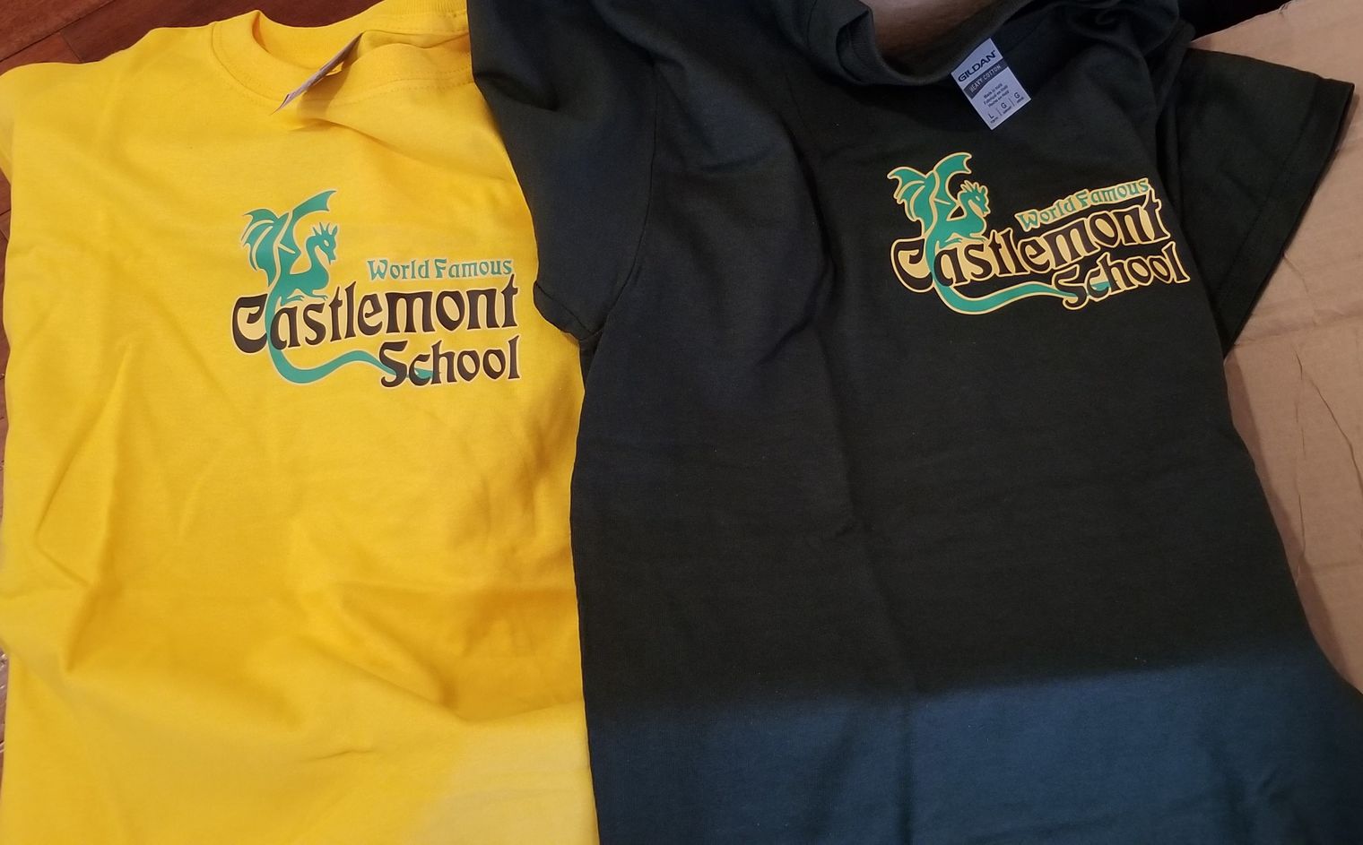 Spirit wear T-shirts Green and Gold