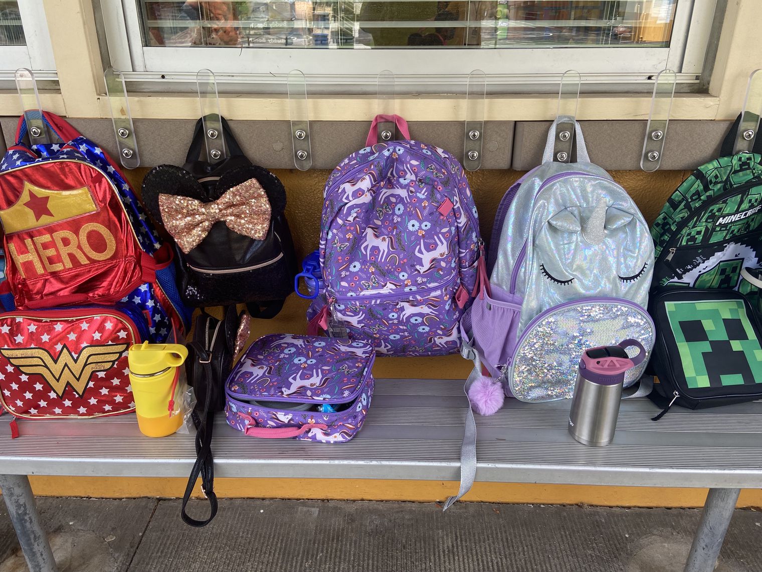 Colorful childrens backpacks