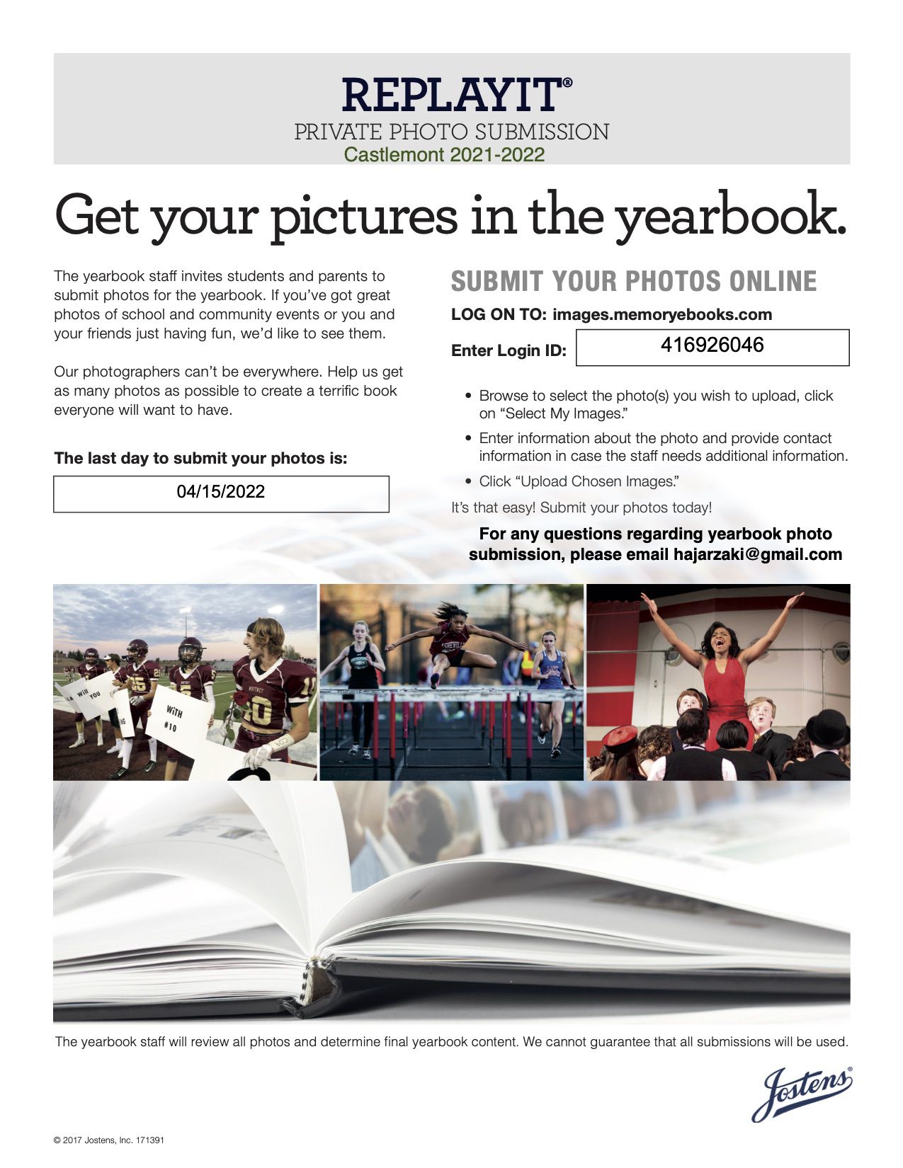 Get Your Pictures in the Yearbook! yearbook flyer