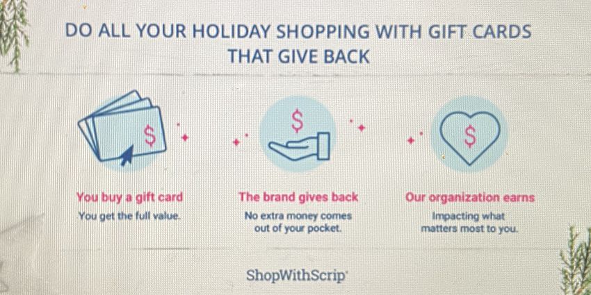 Written instructions for purchasing scrip