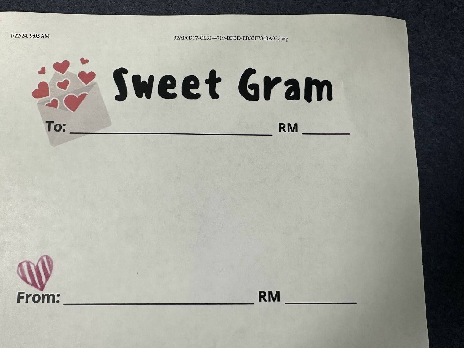 photo of a Sweet Gram template