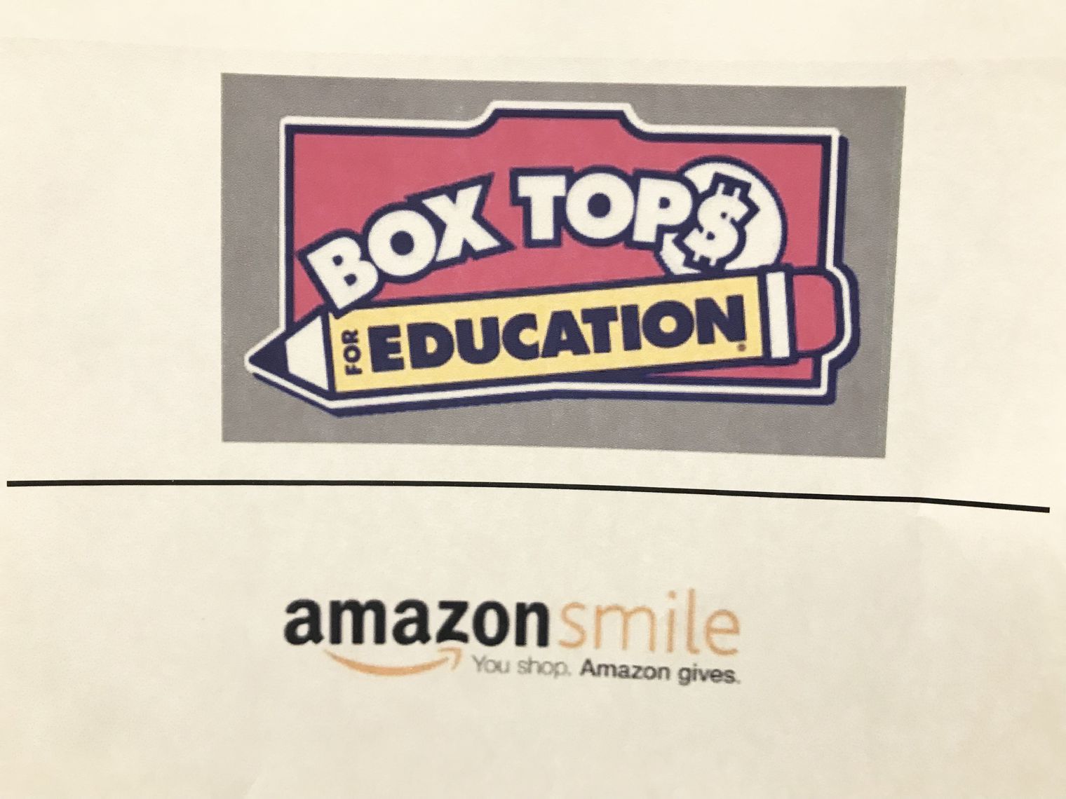 Box Tops for Education and Amazon Smile Gives