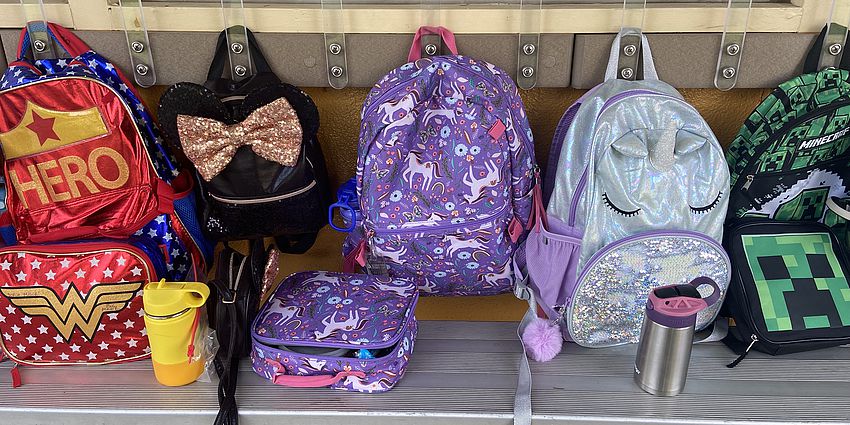 Colorful childrens backpacks