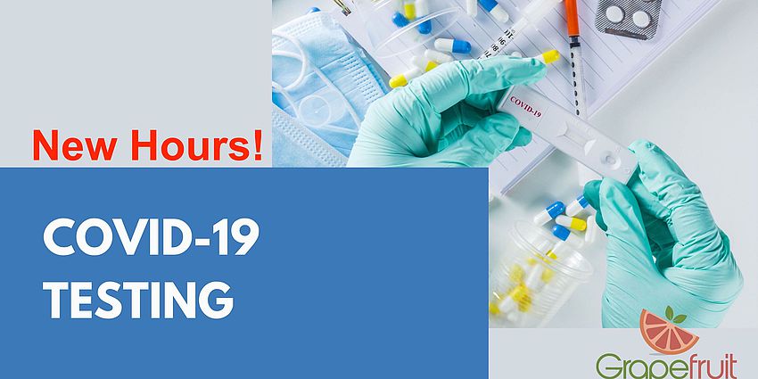 hand in medical glove holding COVID19 test