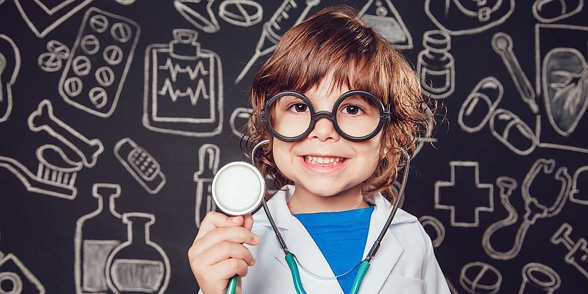 Child dressed as doctor