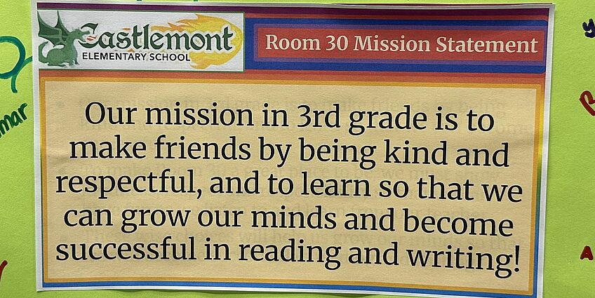 Text of a classroom mission statement