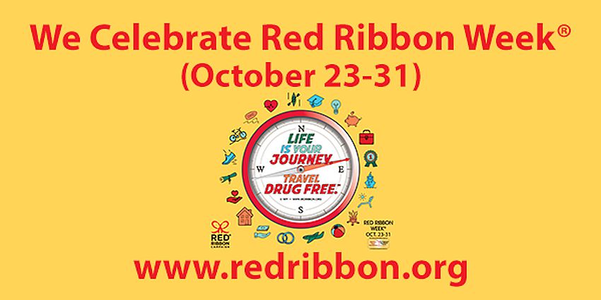 Red Ribbon Week Banner - Travel Drug Free