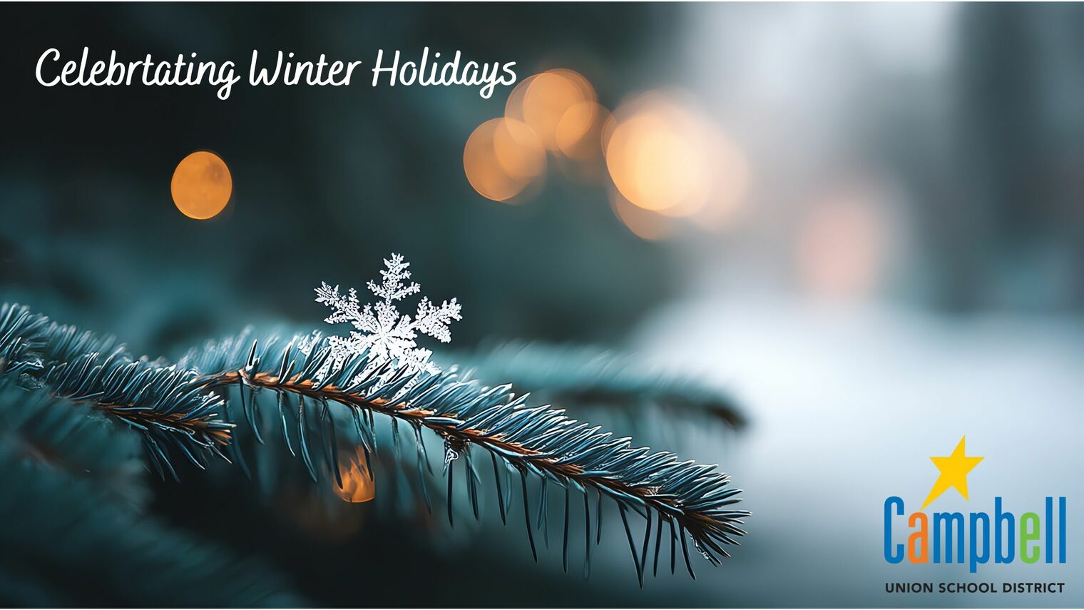 Photo of snowflake on a pine tree
