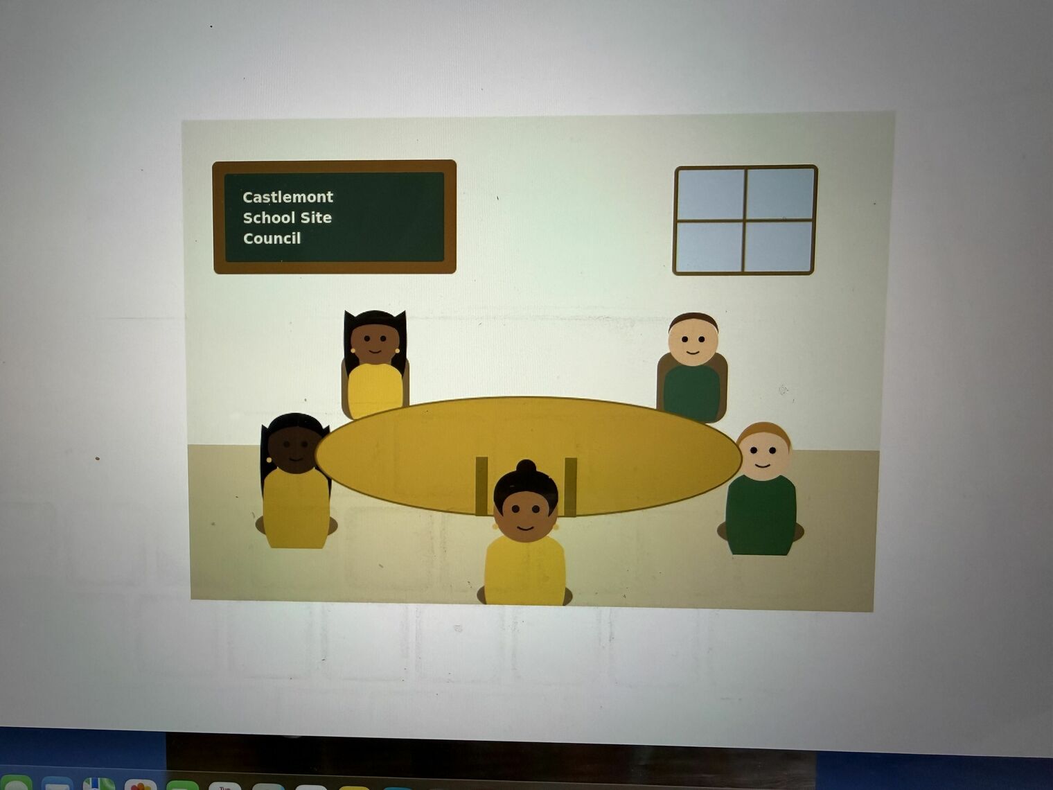 illustrated people around a small table